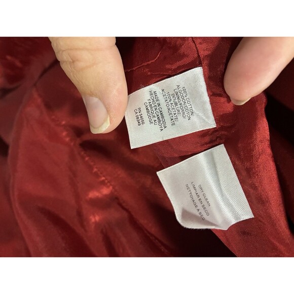 Jones New York Signature Woman Red Utility Blazer 14W Cotton Gold Buttons - Picture 5 of 7